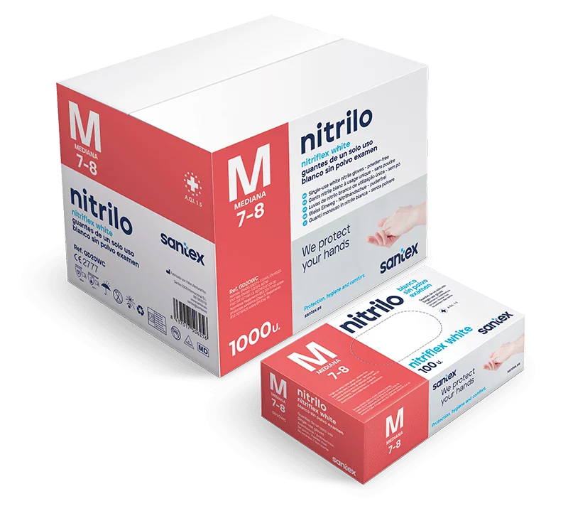 Nitrila branca sem pó NITRIFLEX Ref.GD20